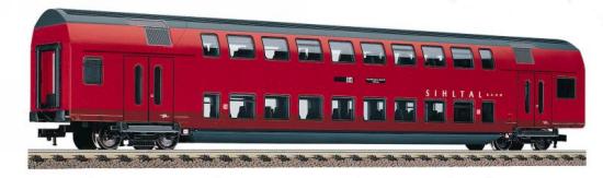 Doubledecker Passenger car 2nd class type B of the 'SihltalBahn' (Switzerland)<br /><a href='images/pictures/Fleischmann/5734.jpg' target='_blank'>Full size image</a>